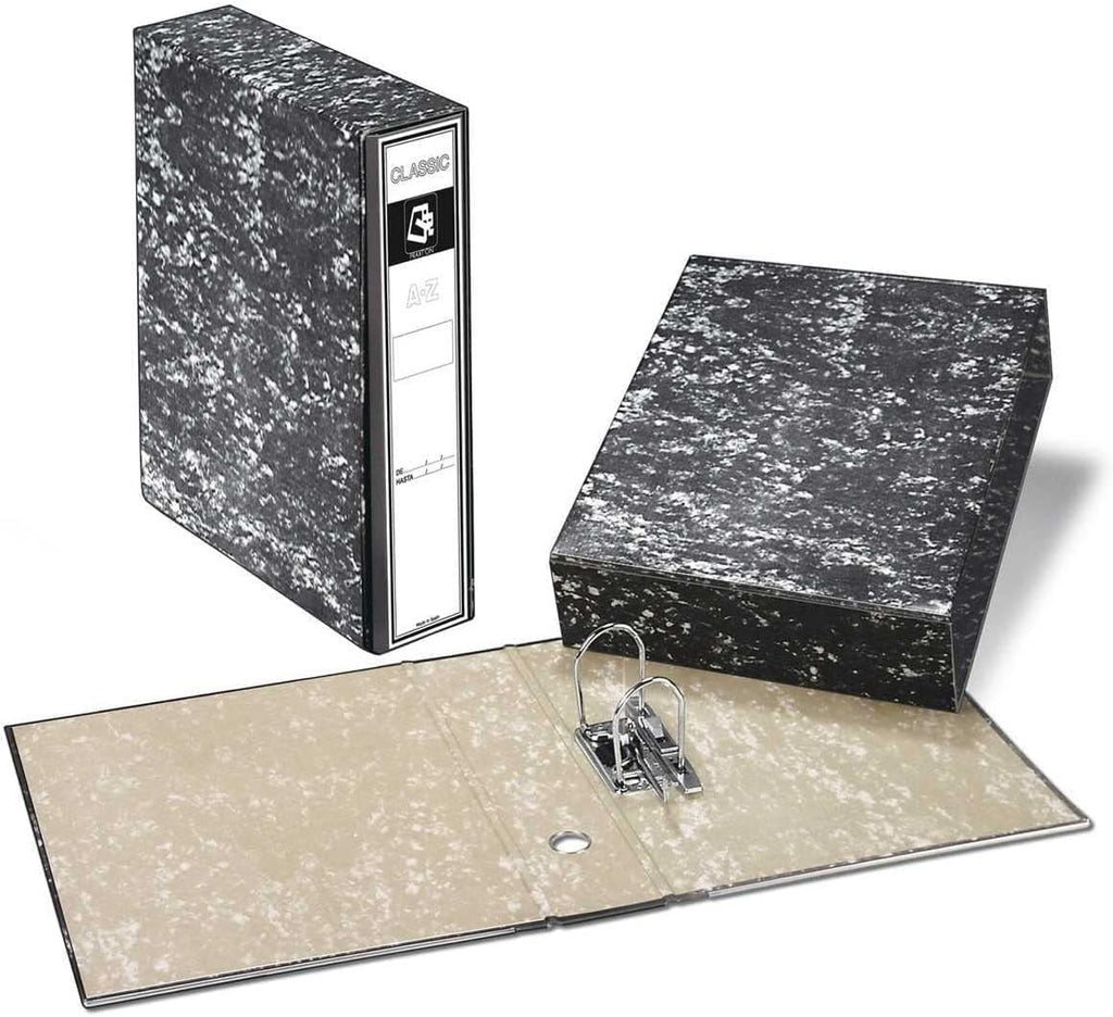 Pack 10 Carpeta AZ Organizadora Premium A-Z con Caja Elegante en Negro Jaspeado